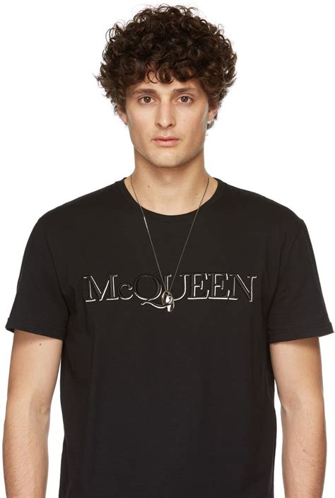 Alexander McQueen Silver Long Molten Necklace Alexander McQueen