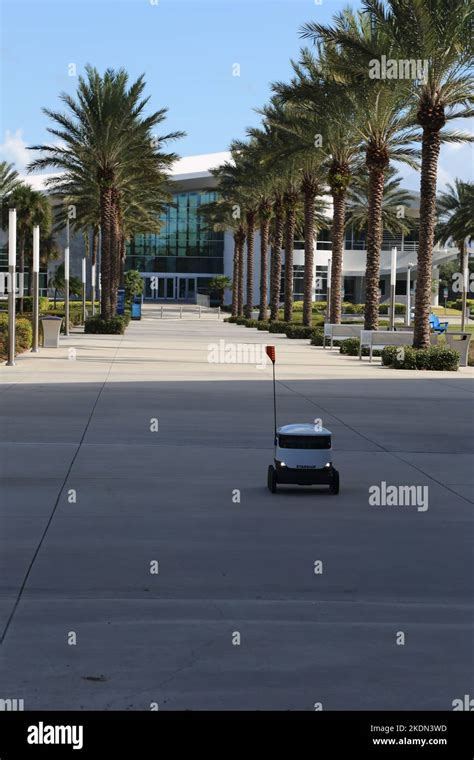 Autonomous Starship Delivery robot delivers food to students at Embry-Riddle Aeronautical ...