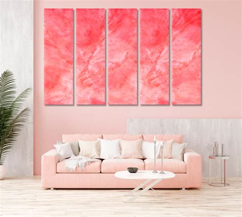 Abstract Pink Wall Art Canvas Print Pink Interior Wall Decor Etsy