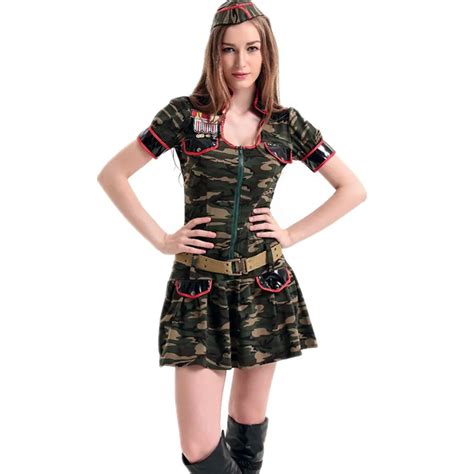 Halloween Sexy Party Cosplay Women Camouflage Army Costume Adult