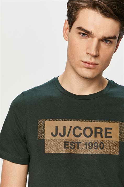 Jack And Jones T Shirt Kolor Stalowy Zielony T Shirt Mens Tshirts