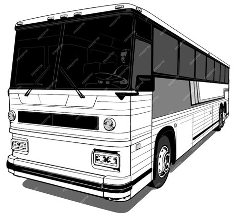 Premium Vector | Drawing of an american bus from the front view