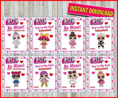 Lol Surprise Dolls Valentines Day Cards Instant Download Printable