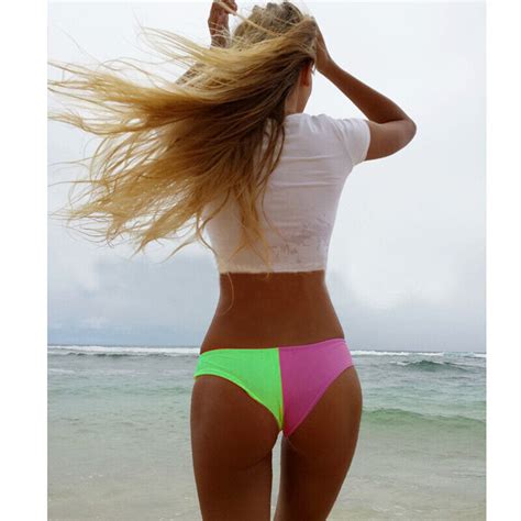 Women Hot Brazilian Cheeky Bikini Bottom Thong Bathing Beach Swimwear G