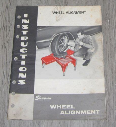 Vintage Snap On Wheel Alignment Equipment Instructions 1968 Antique