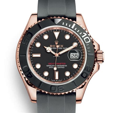 Rolex Yacht Master 126655 NEW 2022 Rose Gold Black Oysterflex En