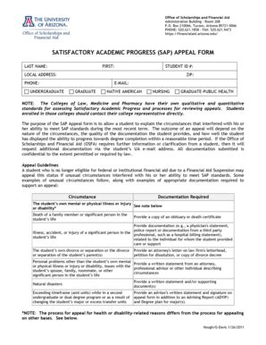 Fillable Online Satisfactory Academic Progress Sap Appeal Form Fax