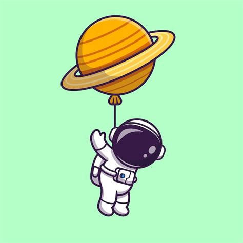 Astronauta Fofo Flutuando O Bal O Do Planeta No Espa O Vetor Gr Tis