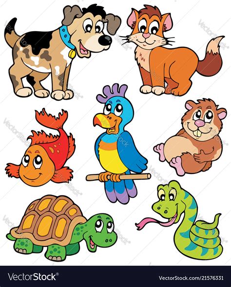 Pet cartoons collection Royalty Free Vector Image