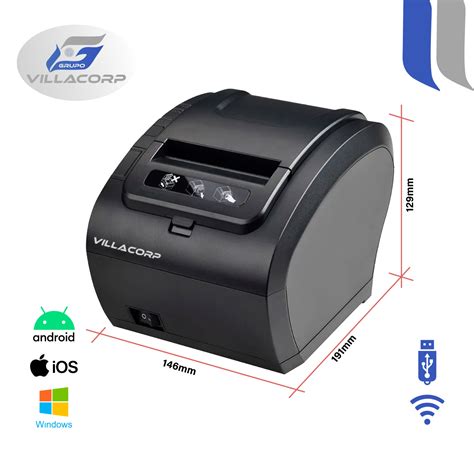 Impresora Ticketera Térmica de 80mm Interfaz USB WiFi Grupo Villacorp