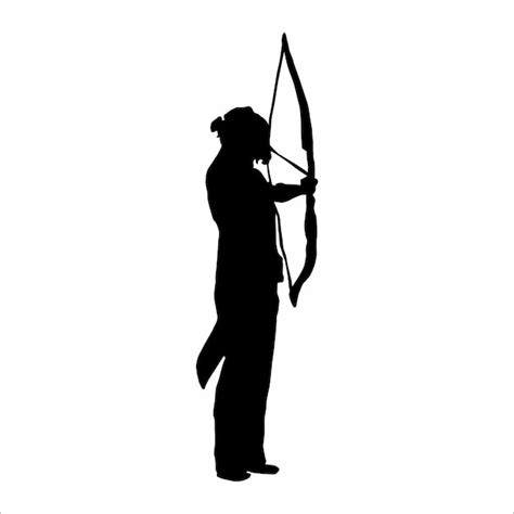 Premium Vector Silhouette Of A Person Shooting Archery