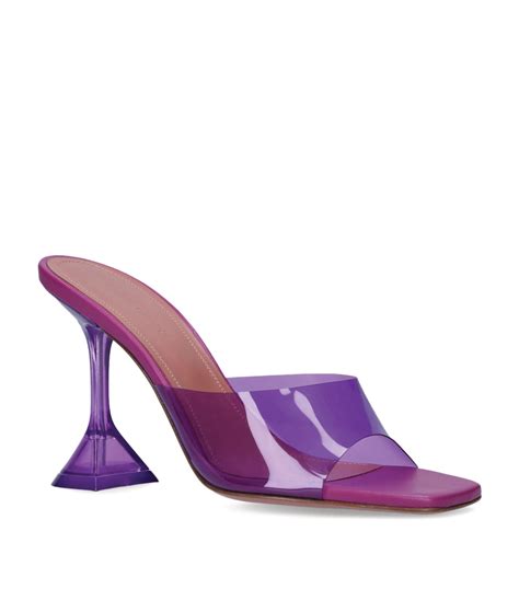 Amina Muaddi Purple Lupita Glass Mules 95 Harrods UK