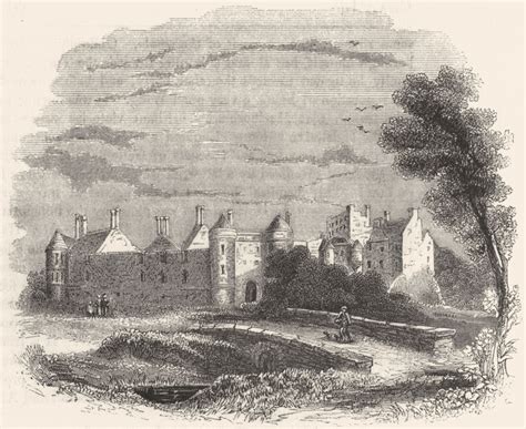 Buildings Seaton House 1845 Old Antique Vintage Print Picture