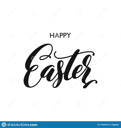 Happy Easter Lettering Card Hand Drawn Lettering Poster For Easter