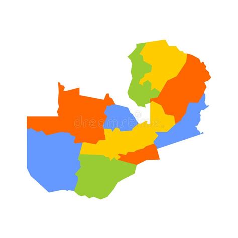 Mapa Pol Tico Da Z Mbia Das Divis Es Administrativas Ilustra O Do