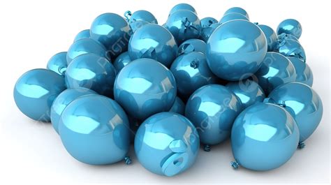 The Blue Balloons Are Stacked In A Pile At Bottom Background 3d