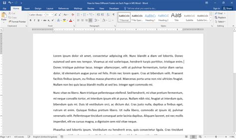 How to Have a Different Footer on Each Page in MS Word - OfficeBeginner