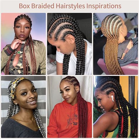 Lexqui 36" Full Lace Front Braided Wigs for Black Women Box Braids Wig ...