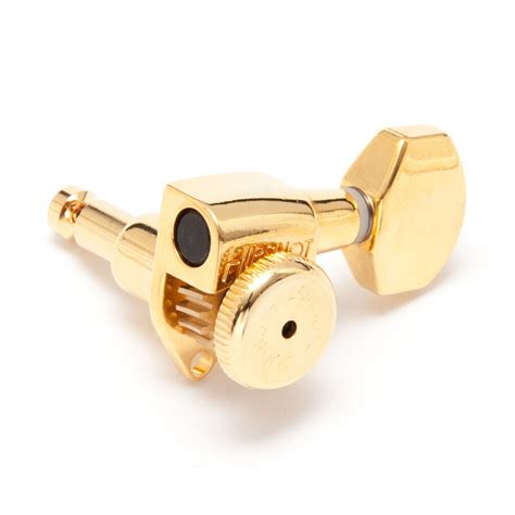 Hipshot Grip Lock Open Gear Locking Tuners 6 In Line Right Handed Gold