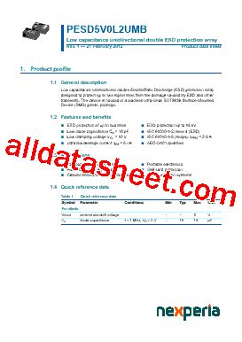 PESD5V0L2UMB Datasheet PDF Nexperia B V All Rights Reserved