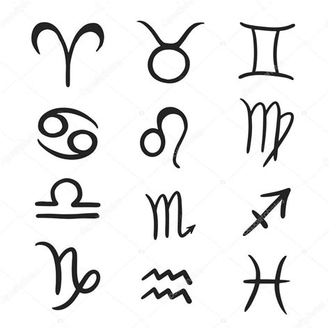 Signos del zodíaco Símbolos de los signos del zodiaco Un conjunto de