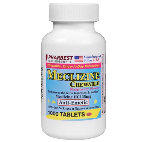 Meclizine HCL 25 mg 100 Count Chewable Tablets – Wellspring Meds