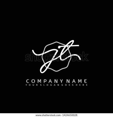 Jt Initial Handwriting Logo Concept Stock Vector Royalty Free