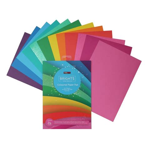 Bright Coloured Paper Pad A4 24 Pack Hobbycraft