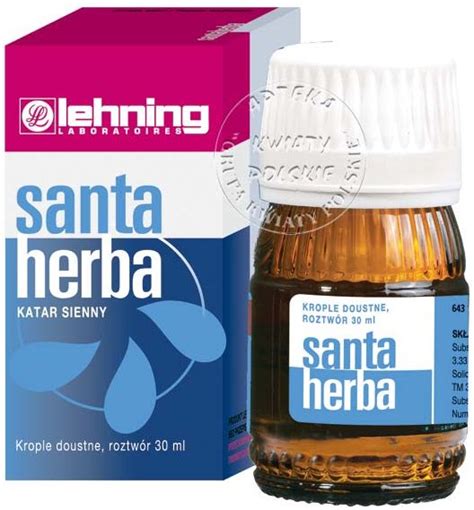 Lek Homeopatyczny LEHNING SANTAHERBA Krople 30 Ml Opinie I Ceny Na