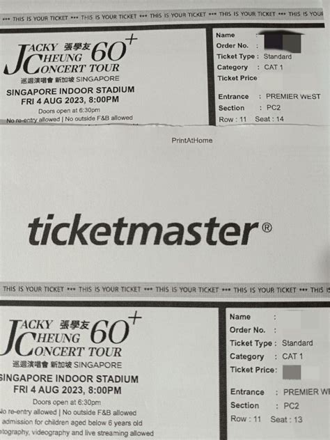 Jacky Cheung 60 Concert Tickets Tickets Vouchers Event Tickets On