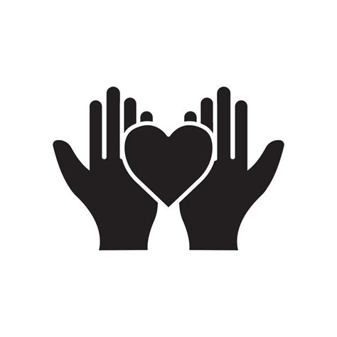 Heart Icon Vector With Hand Suitable For Affection Symbol Solid Icon Style Simple Design