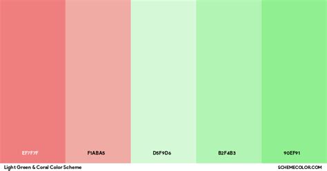 Light Green & Coral Color Scheme - Palettes - SchemeColor.com