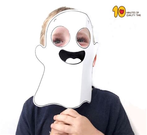 Printable Halloween Ghost Mask – 10 Minutes of Quality Time | Halloween ...