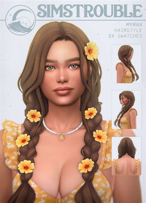 Myrna Hairstyle Versions By Simstrouble Simstrouble Nel