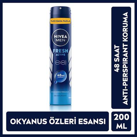 Nivea Men Fresh Active Erkek Sprey Deodorant Ml