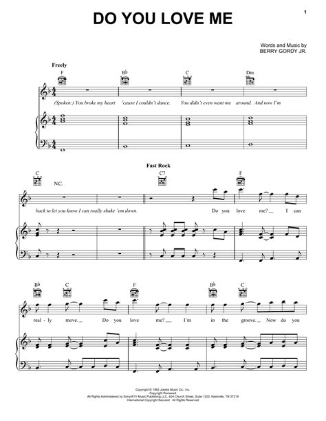 The Contours 'Do You Love Me' Sheet Music & Chords | Printable Piano ...