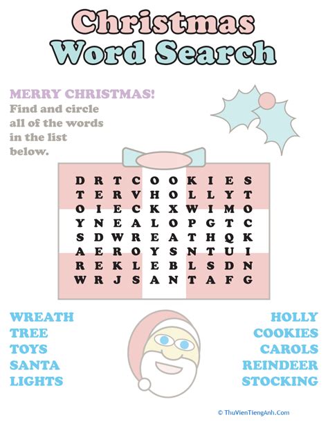 Christmas Word Search Thư Viện Tiếng Anh