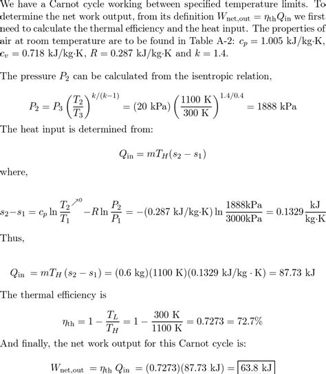 Consider A Carnot Cycle Executed In A Closed System With Quizlet