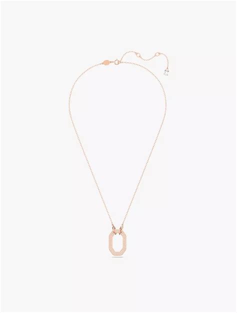 Jual Swarovski Dextera Pendant Octagon Shape White Rose Gold Tone