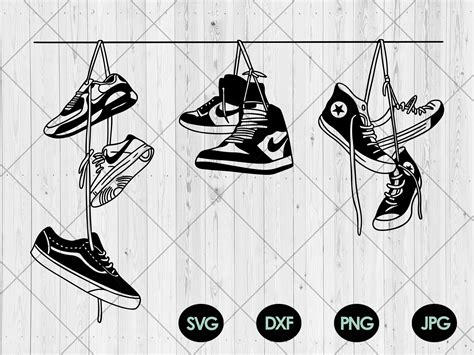 H Ngende Sneaker Svg Bundle Hanging Shoes Svg Png Dxf Etsy