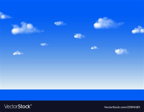 Blue sky and cloud draw fresh day background Vector Image