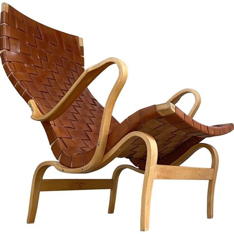 Fauteuil Vintage Pernilla En Cuir Par Bruno Mathsson