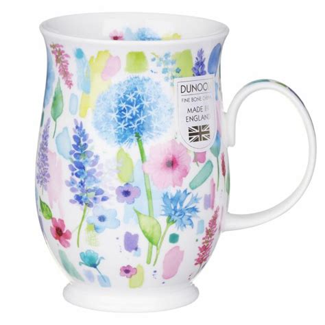 Dunoon Floral Burst Blue Suffolk Shape Mug Great British Brands USA