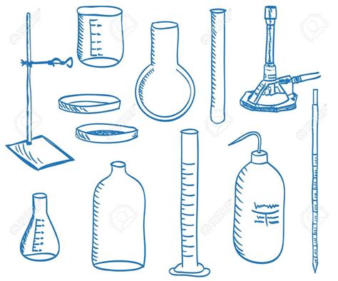 Various Laboratory Equipment Such As Flasks Test Tubes And Other Items