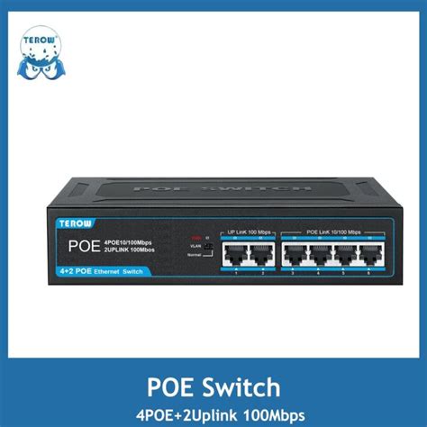 Poe Switch 4 Ports 2 Uplink Fast Ethernet Switch 100mbps Network Switch Rj45 Injector Switcher