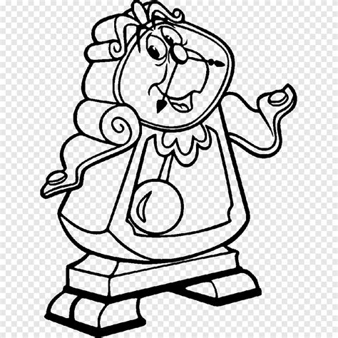 cogsworth coloring pages printable beauty and the beast ready for download