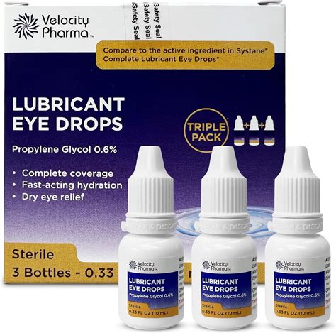 Velocity Pharma Gotas Lubricantes Para Ojos Secos Alivio Calmante De La Picazón Ojos Rojos Y