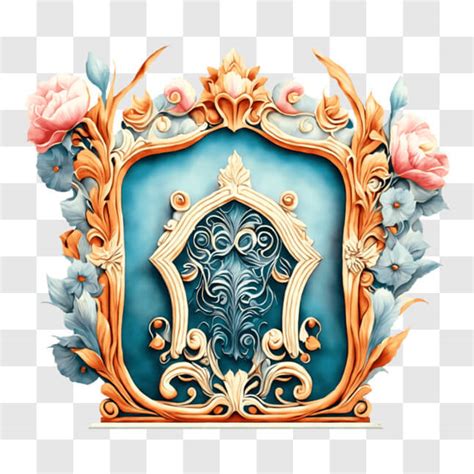 Descarga Intrincado Marco Ornamentado Con Flores Rosas Png En L Nea