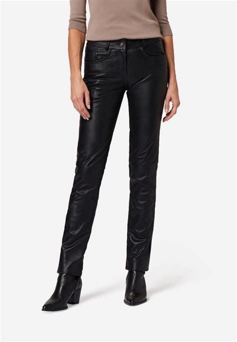 Damen Lederhose Ricano Dorin Lammnappa Leder Schwarz