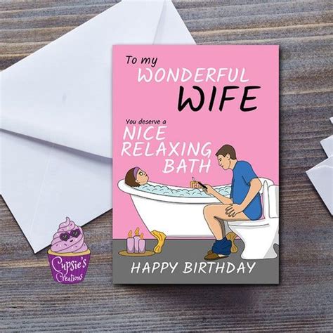 Funny Wife Birthday Card UK To My Wonderful Wife Funny Happy Etsy UK